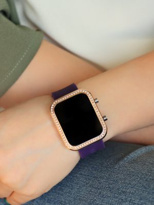 ساعت مچی نگین دار طرح اپل