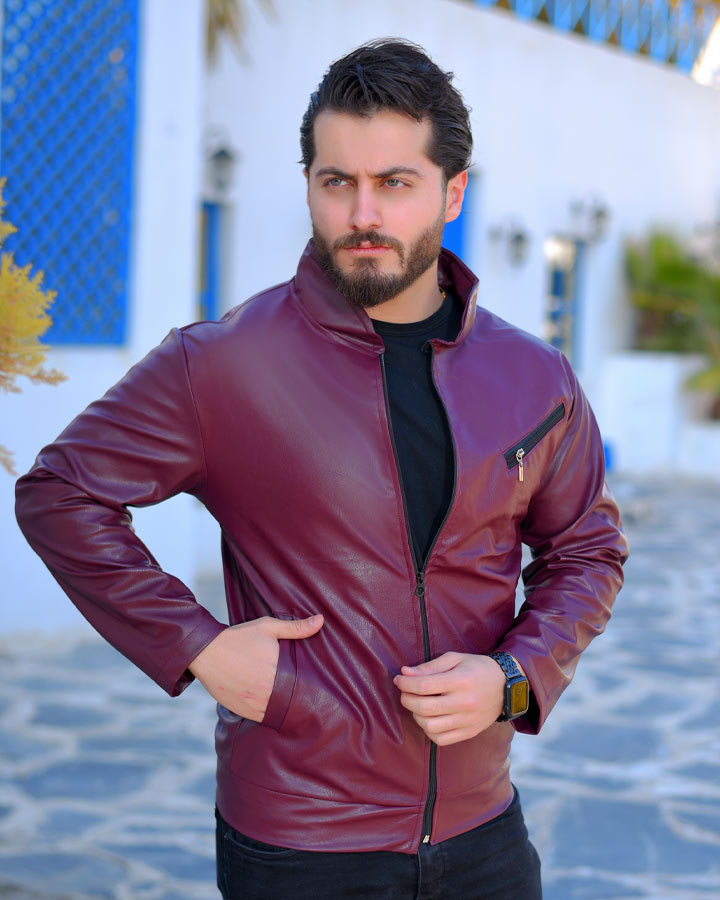 کاپشن چرم مدل Rayka