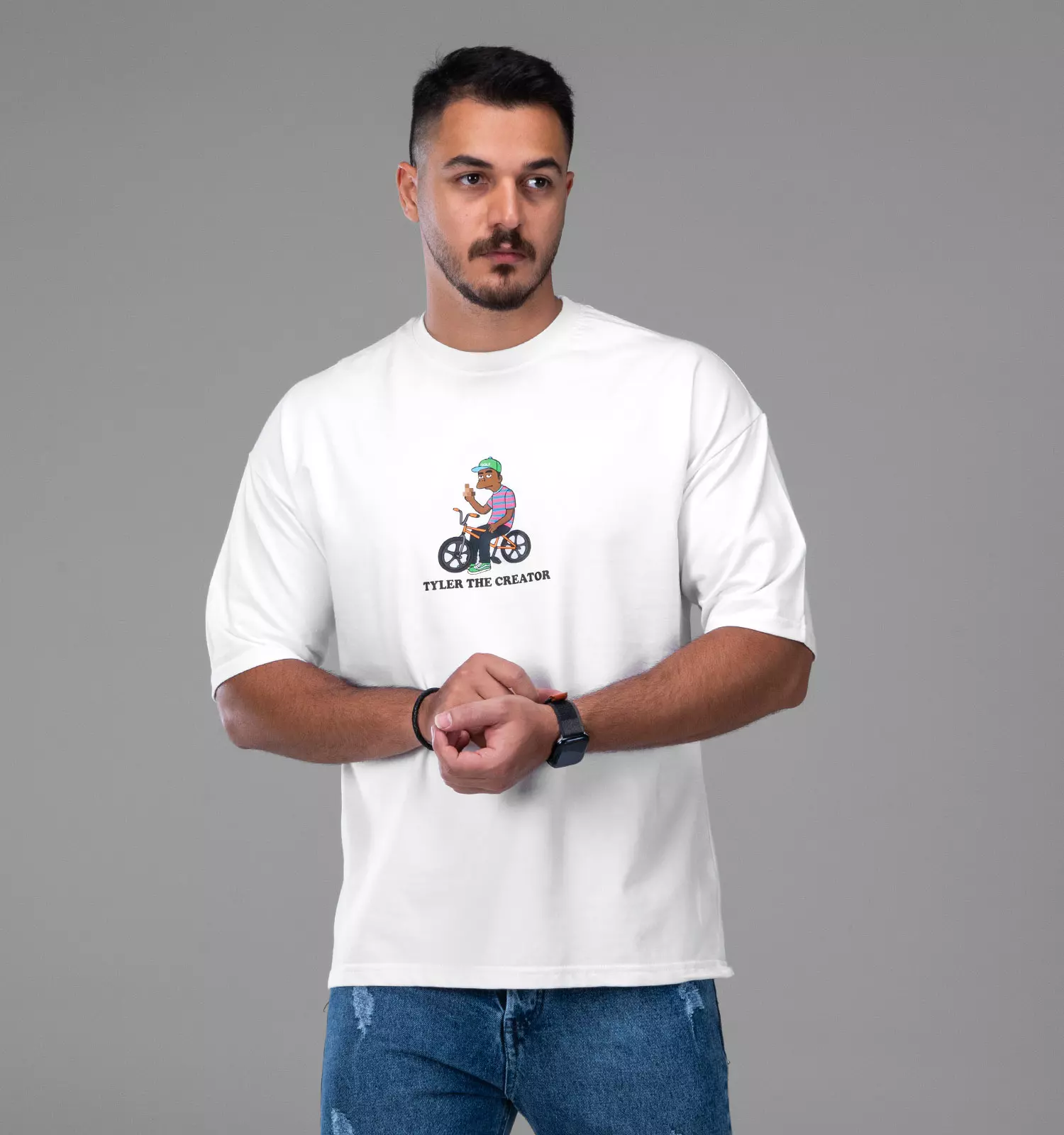 تیشرت یقه گرد مردانه سفید