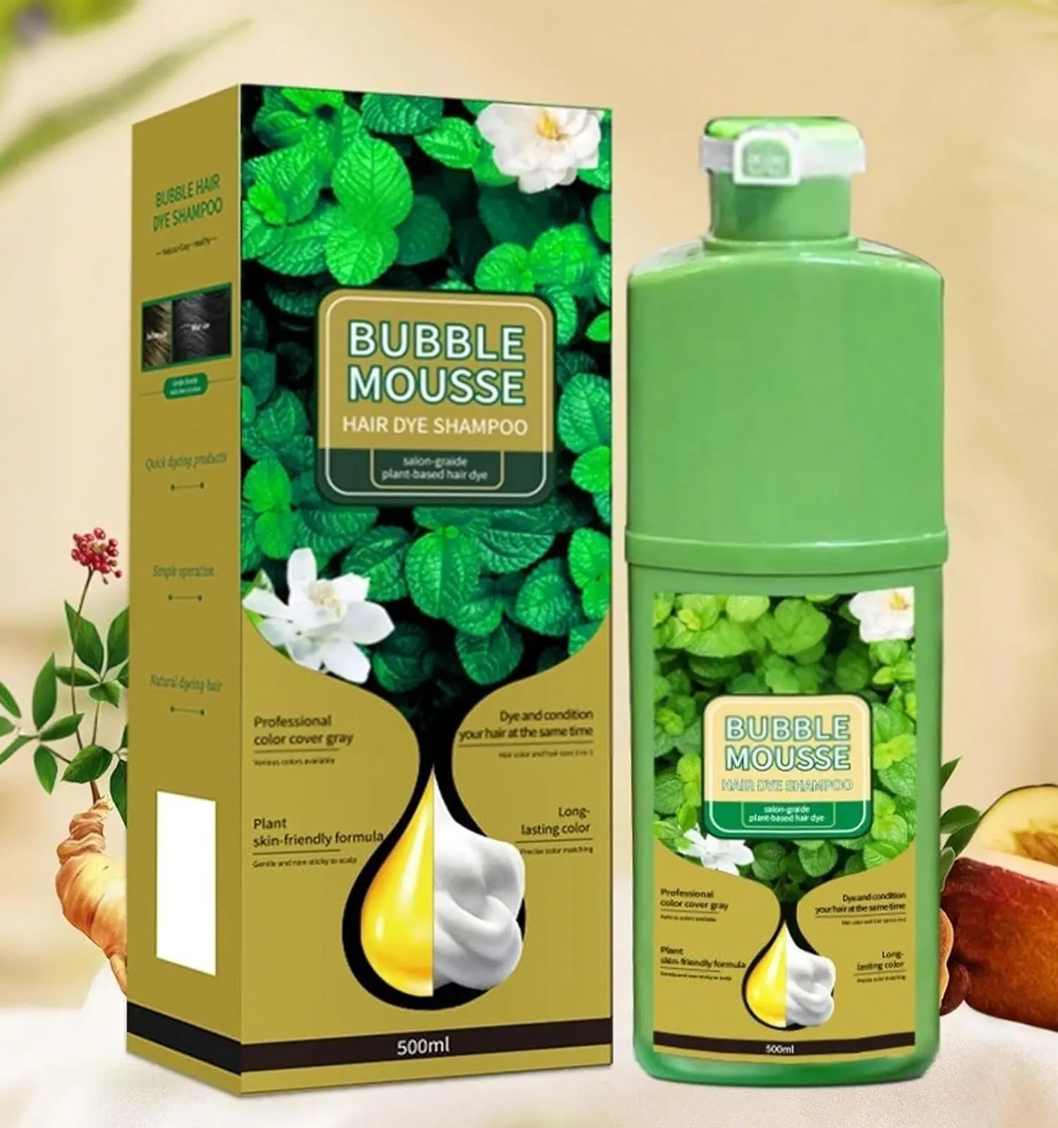 شامپو رنگ مو مشکی Bubble Mousse